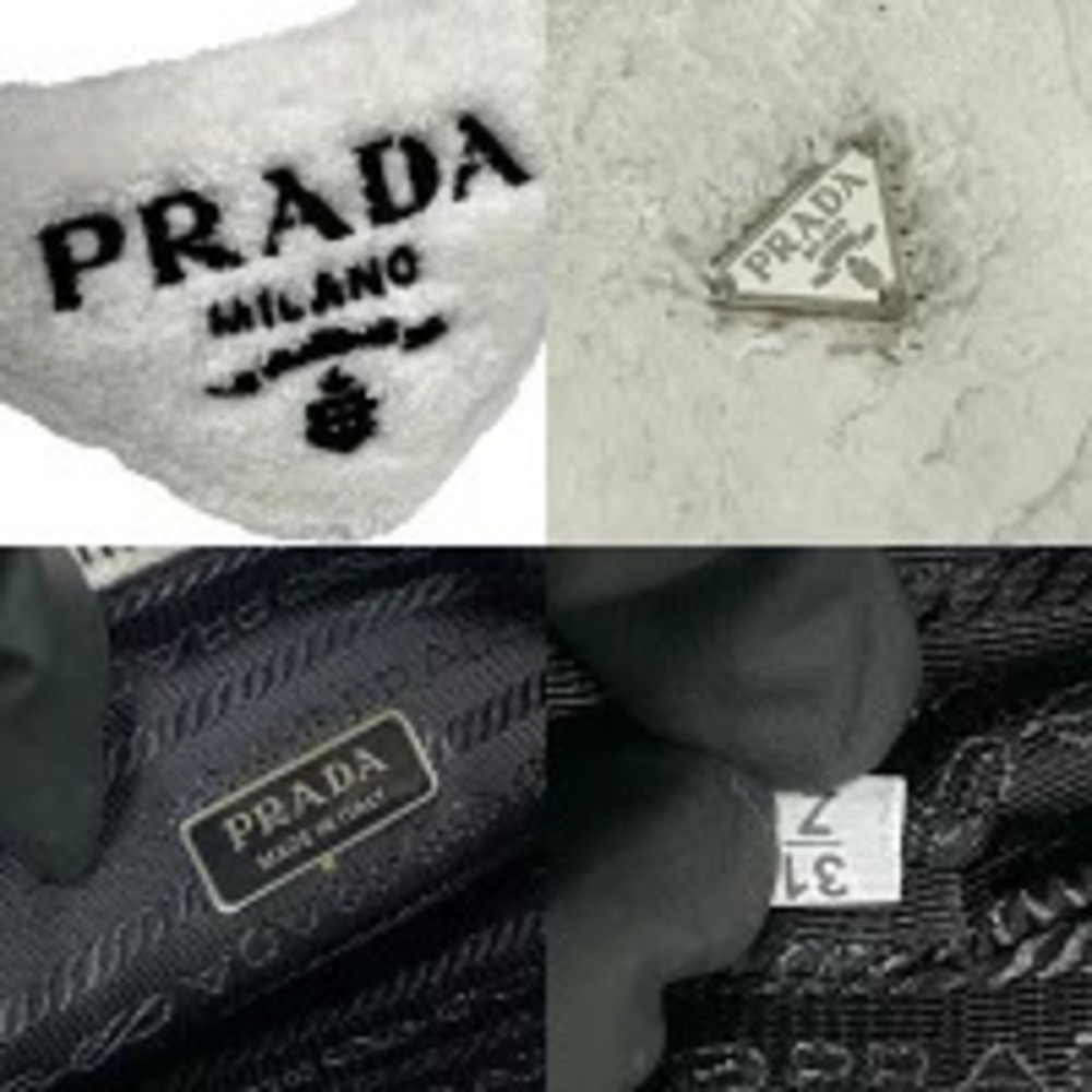 PRADA Triangle Terrycloth Handbag Tote White - Picture 3 of 10